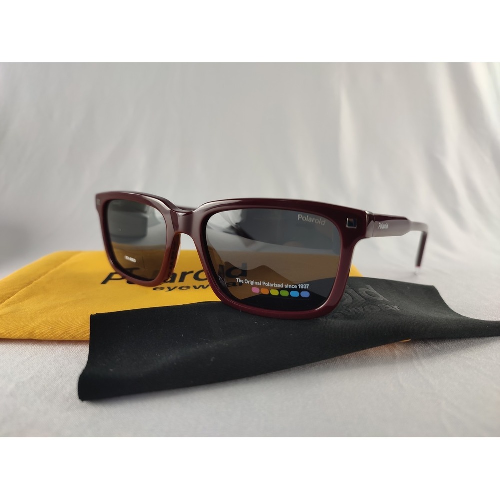 Polaroid PLD 4174/S/X LHFM9 Dark Burgundy Rectangular Polarized Sunglasses 55mm